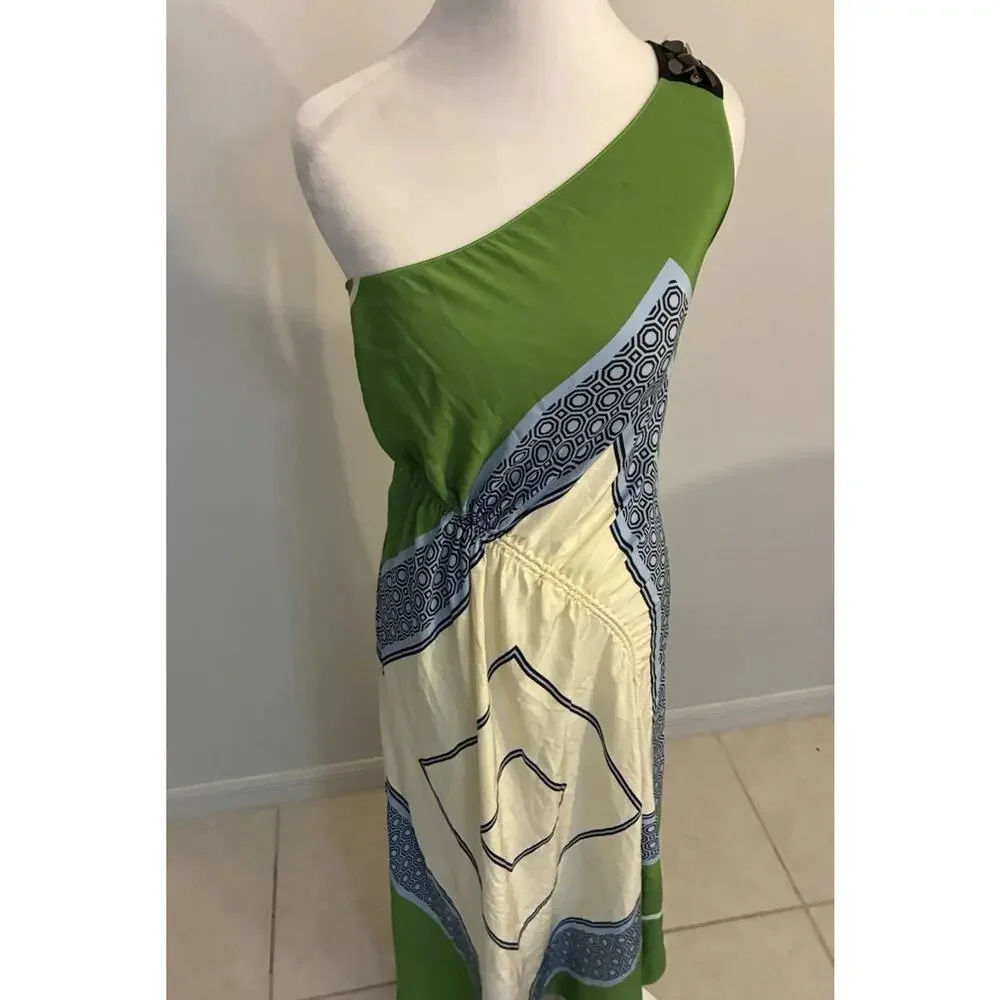 Tory burch sloane Silk Maxi Dress 2 Square Scarf Asymmetrical Fairy Luxury $798